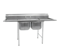 Eagle Group 314-24-2-24R-X 2-Compartment 304 Stainless Steel Sink, Right-Hand Drainboard, 24 x 24 x 13-1/2 Inch Bowls, 9-1/2 Inch Backsplash
