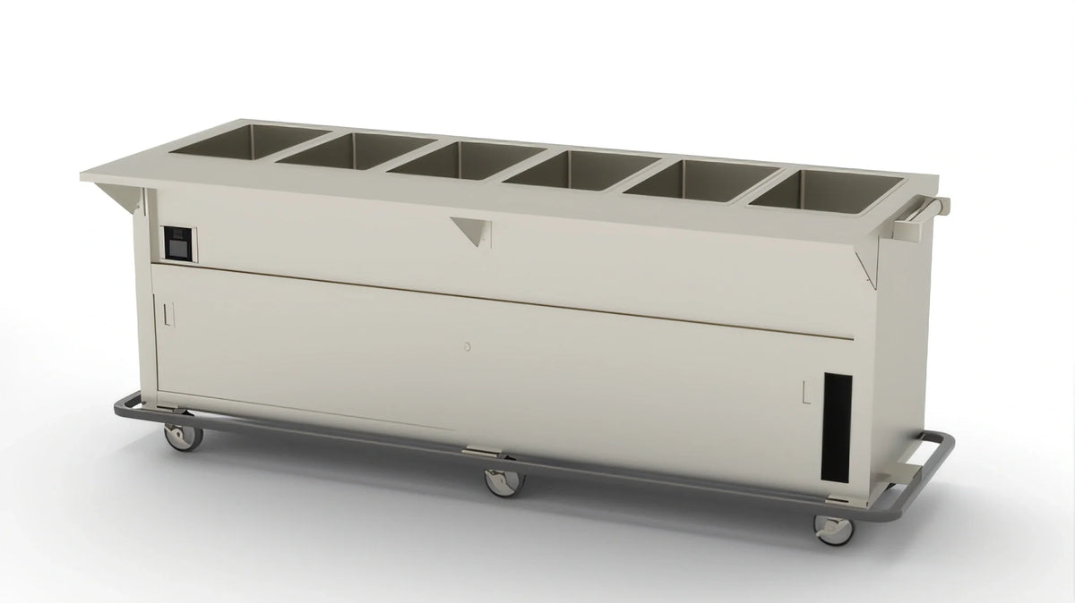Duke Thurmaduke EPW-6-CBSS 6-Well Mobile Waterless Steamtable, Stainless Steel, Touchscreen Control, Sealed Wells & Cutting Board