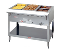 Duke Aerohot WB303 44-3/8 Inch Gas Wet Bath Steam Table, 3-Pan, Stainless Steel, Open Base with Undershelf