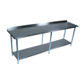 BK Resources SVTR-8430 84-Inch x 30-Inch 18/430 Stainless Steel Work Table with 1-1/2-Inch Rear Riser and Adjustable Undershelf