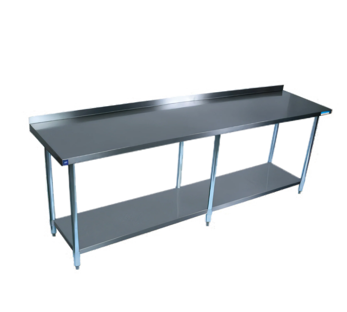 BK Resources SVTR-8430 84-Inch x 30-Inch 18/430 Stainless Steel Work Table with 1-1/2-Inch Rear Riser and Adjustable Undershelf