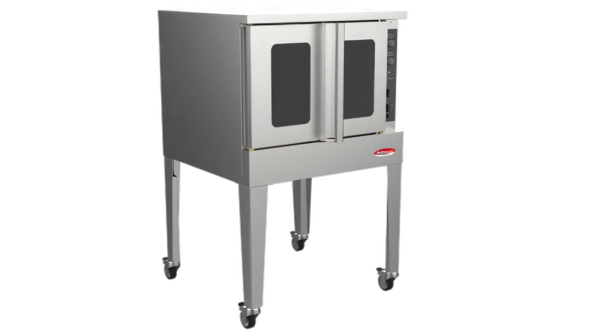 BakeMax BASCO5E Electric Full-Size Single-Deck Convection Oven, 9-Pan Capacity, 11 kW, Casters