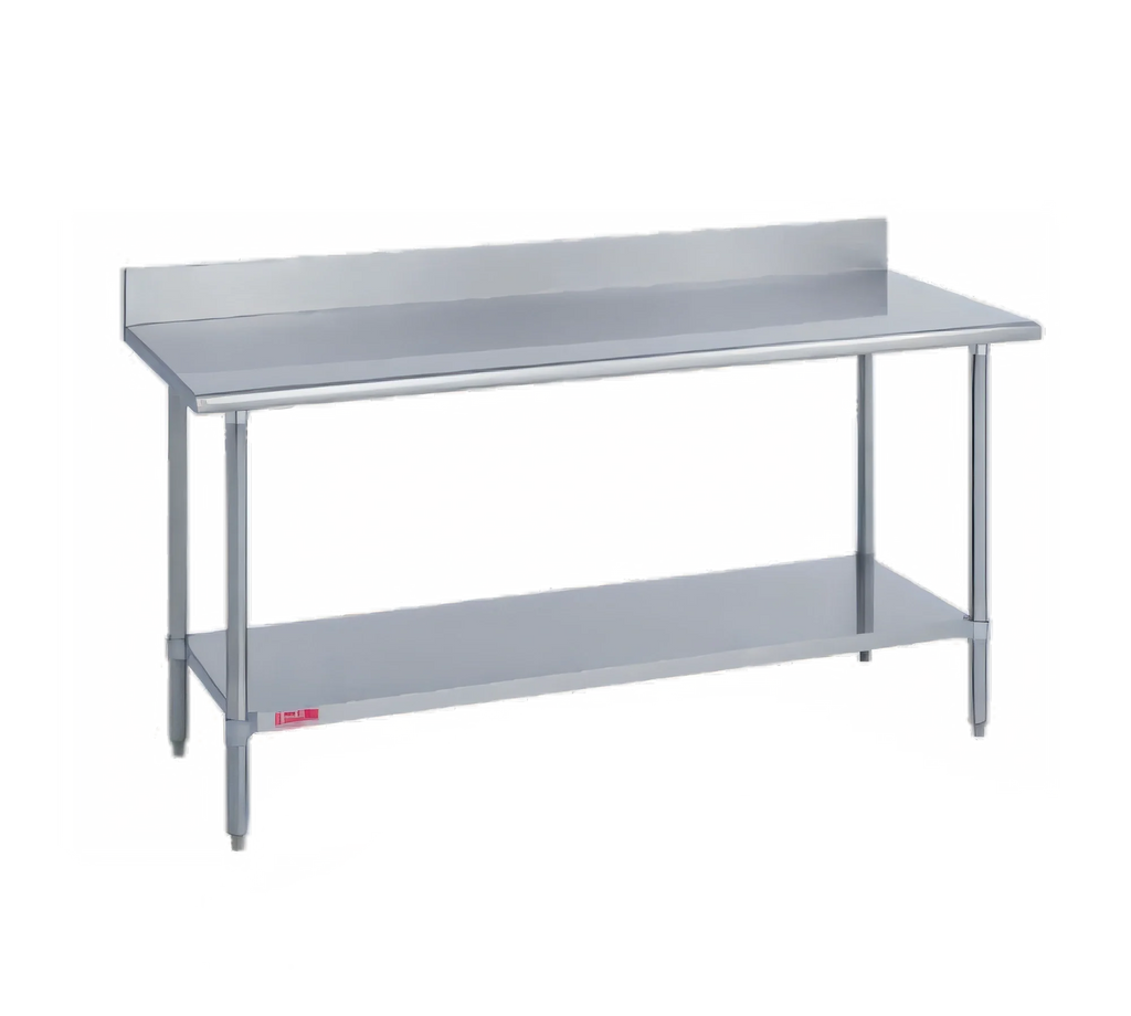 Duke 314S-3660-5R 60 x 36-Inch Stainless Steel Work Table, 14-Gauge 300-Series Top, 5-Inch Riser, Undershelf