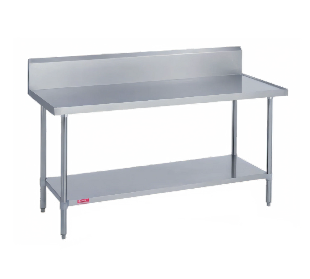 Duke 314S-2496-10R 96-Inch x 24-Inch Stainless Steel Work Table with 10-Inch Riser, Marine Edge, and Undershelf