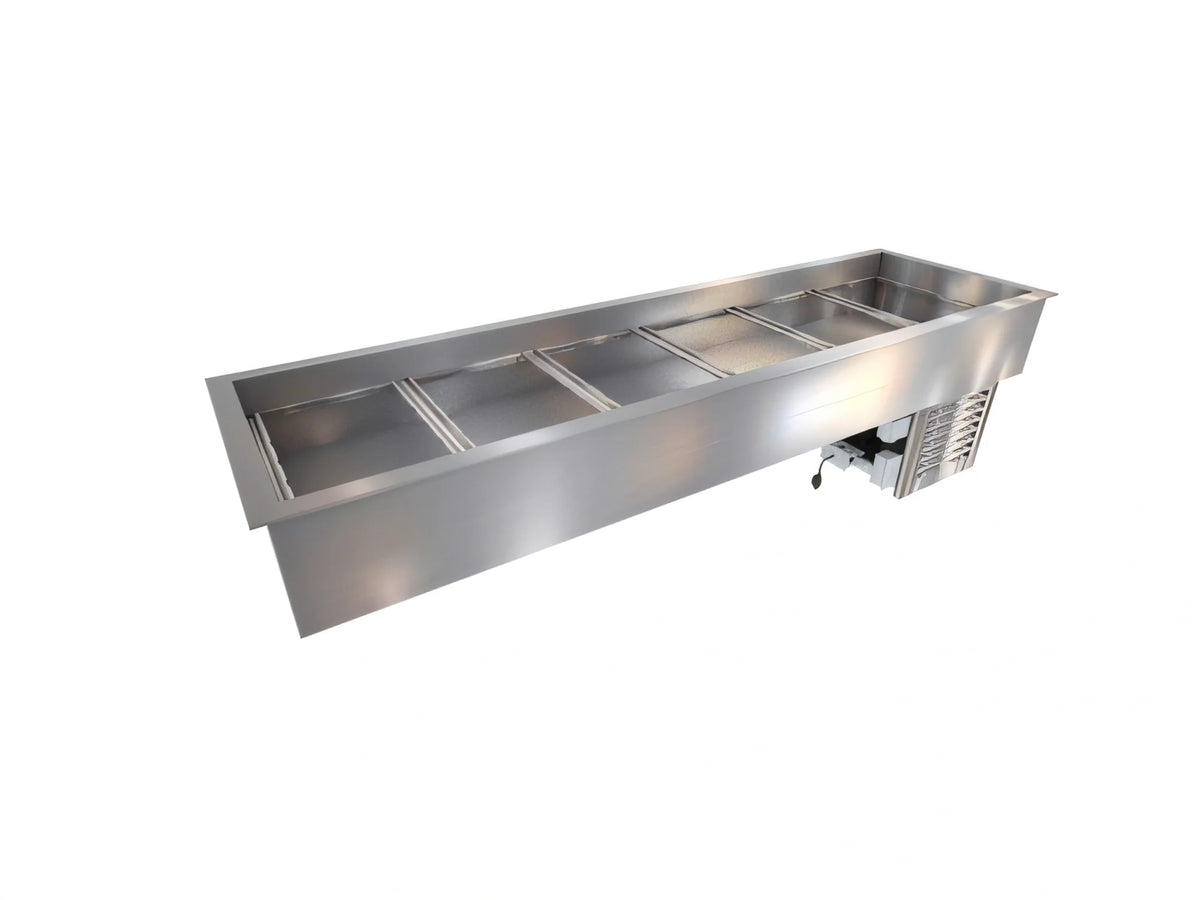 Duke CP6-SB-DC-D 6-Pan Full-Size Drop-In Cold Food Well, Self-Contained Refrigeration, Touchscreen Control