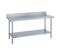 Duke 416S-3030-5R 30 x 30 Inch Stainless Steel Work Table, 16-Gauge 400 Series Top, 5-Inch Riser, Undershelf