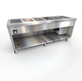 Duke Thurmaduke TFCP-88PG-N7 6-Section 88-Inch Mobile Flush Mount Refrigerated Cold Pan Unit with Digital Controls