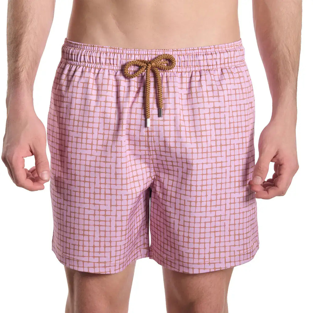 Pixel Break, Rosetide Hybrid Short, Compression Lined Swim and Resort Trunk