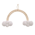 Rainbow and Clouds Natural Wooden Beads and White Chenille Clouds Nursery Wall Decor