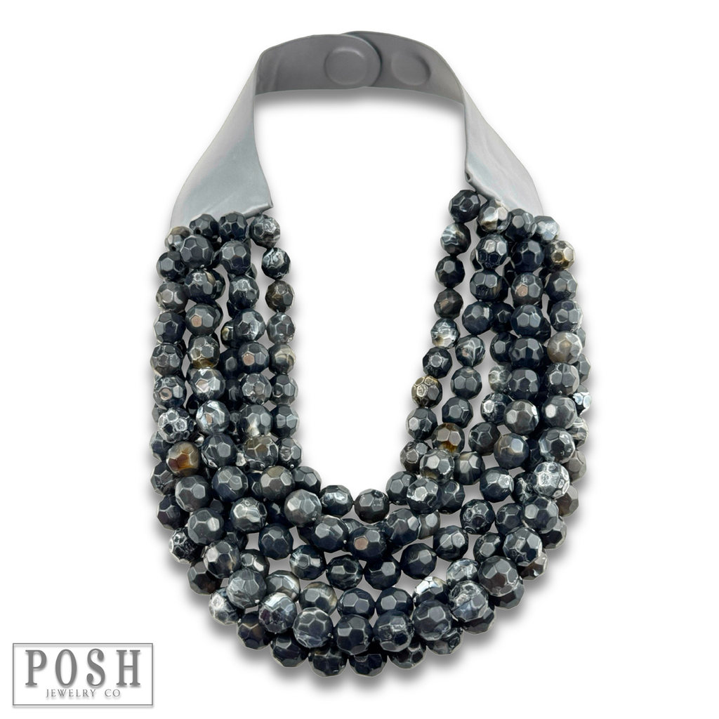 Multi-strand magnetic clasp necklace