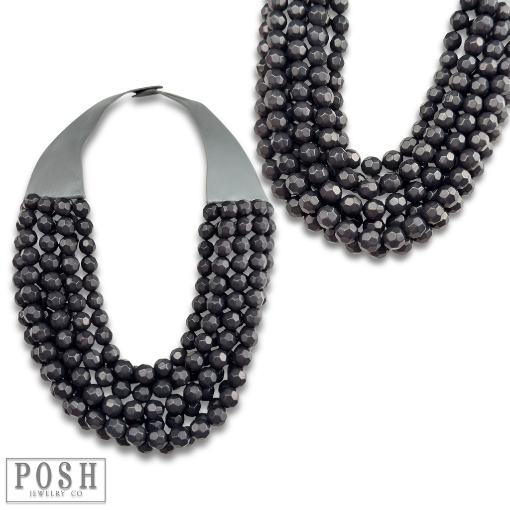 Multi-strand magnetic clasp necklace