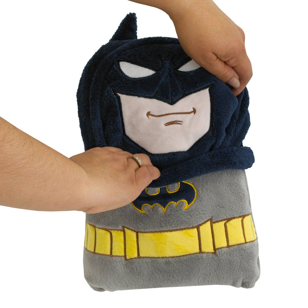 Batman The Caped Crusader Navy, Gray and Yellow Batman Character Shaped Blanket