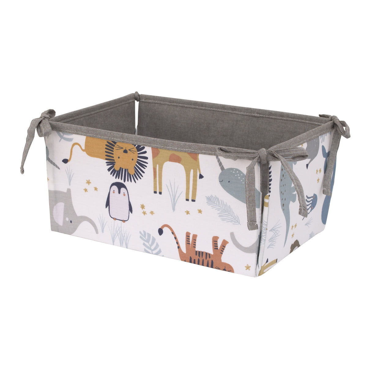 Zoo Animals White and Gray 4 Pc Crib Bedding Set