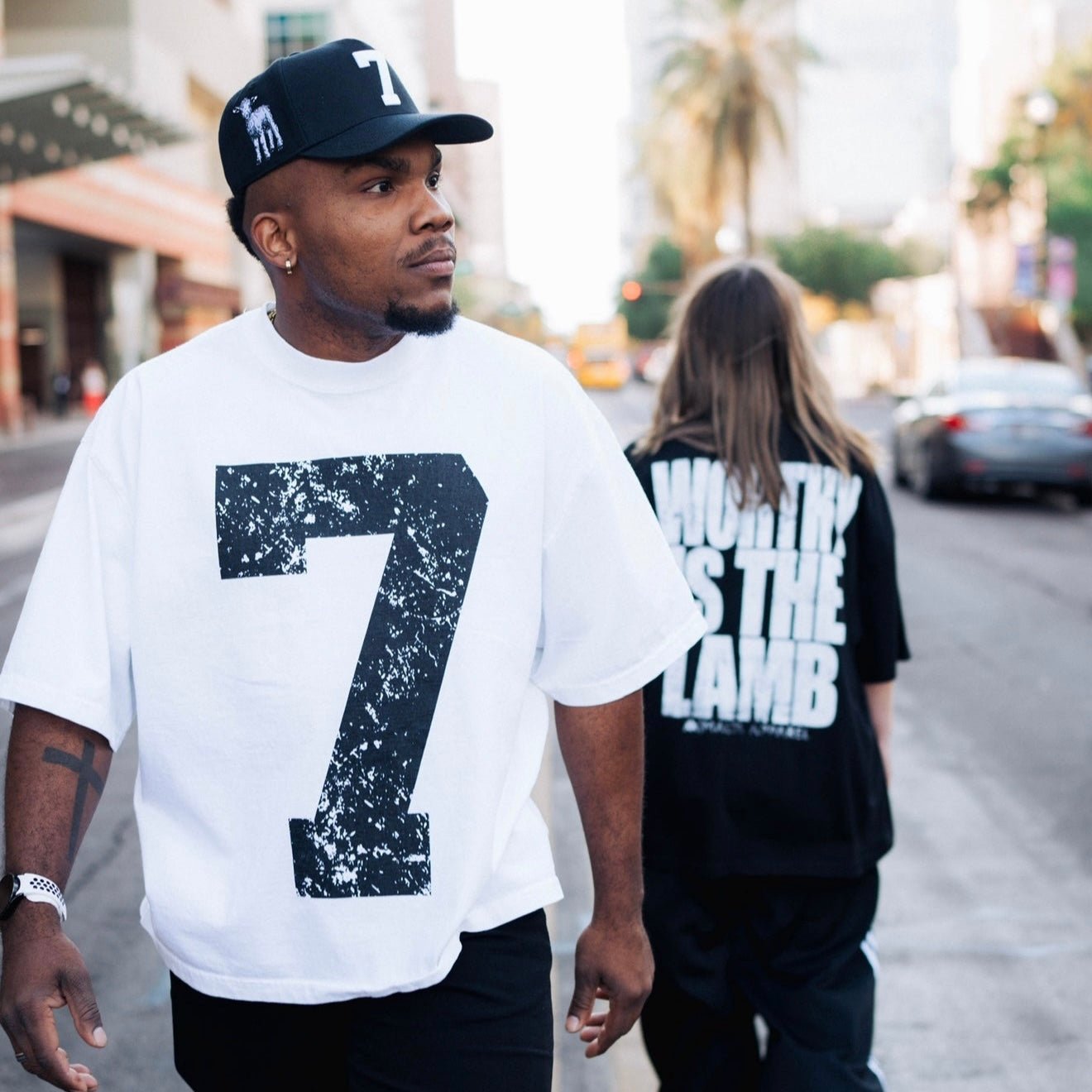 [PRE-ORDER - SHIPS BEGINNING OF AUGUST] ‘7’ Premium SnapBack - Black/White