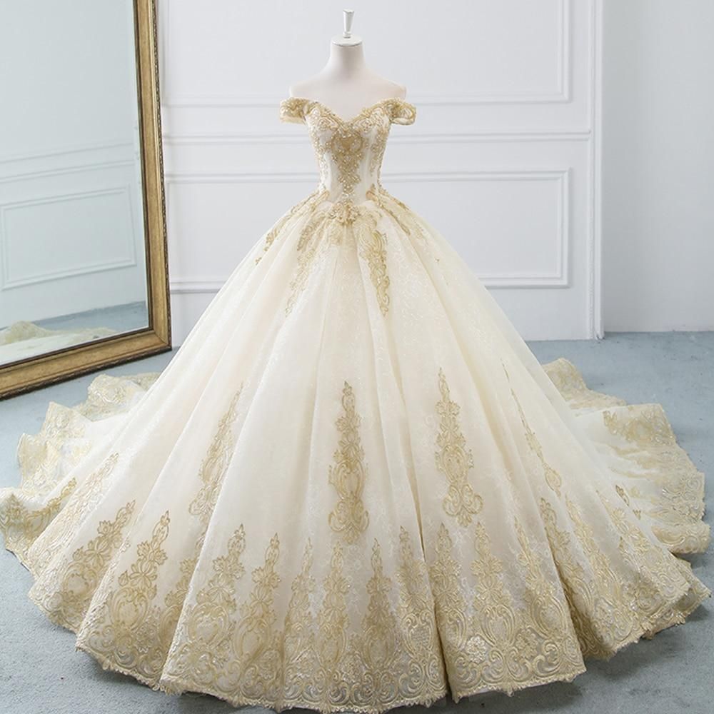 Gorgeous Ball Gown Wedding Dress with Beads EDL110