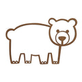 Bear Shaped Textured Wood Tone Wall DÃ©cor
