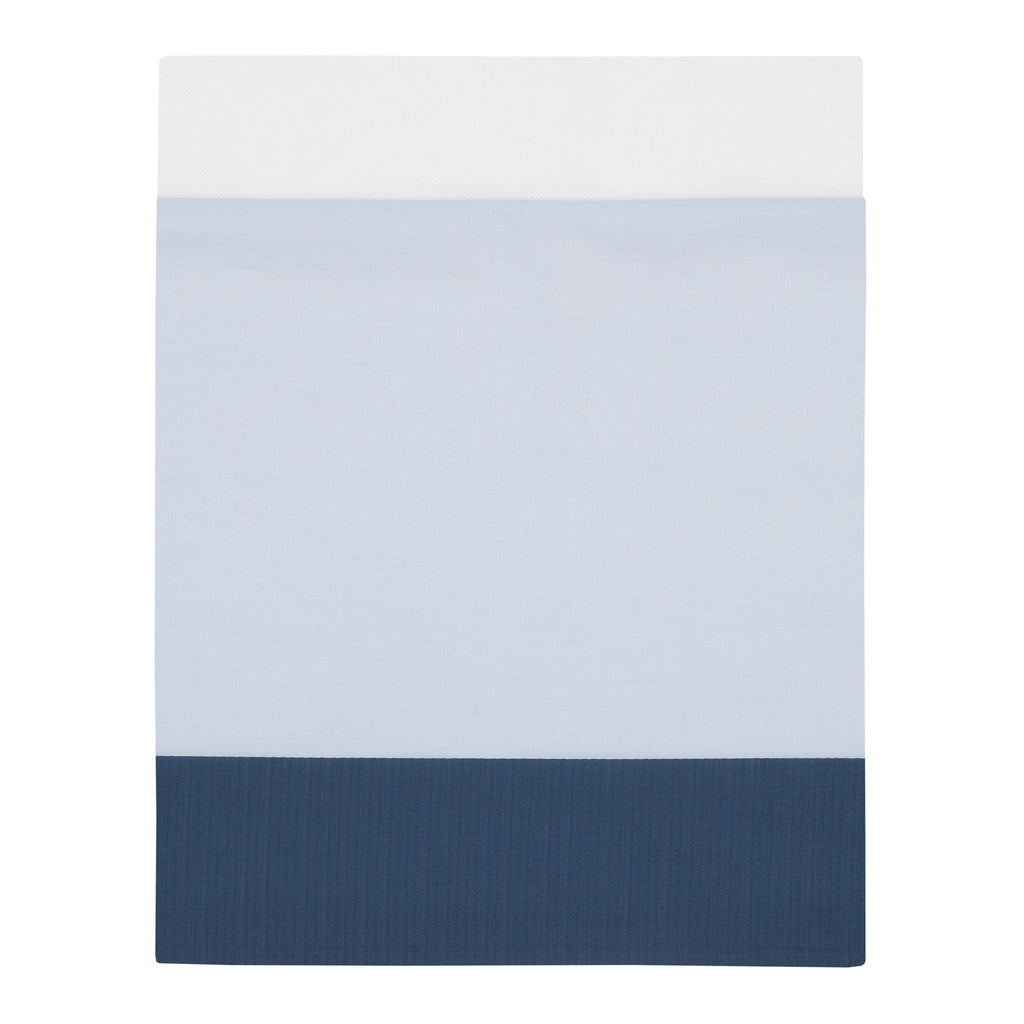 Explore Dream Discover Light Blue, Navy, Gray and Coral Ocean 4 Piece Nursery Crib Bedding Set - Comforter, 100% Cotton Fitted Crib Sheet, Crib Skirt and Nursery Organizer