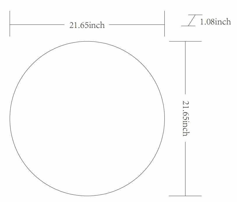 Round Mirror with Black Aluminum Frame