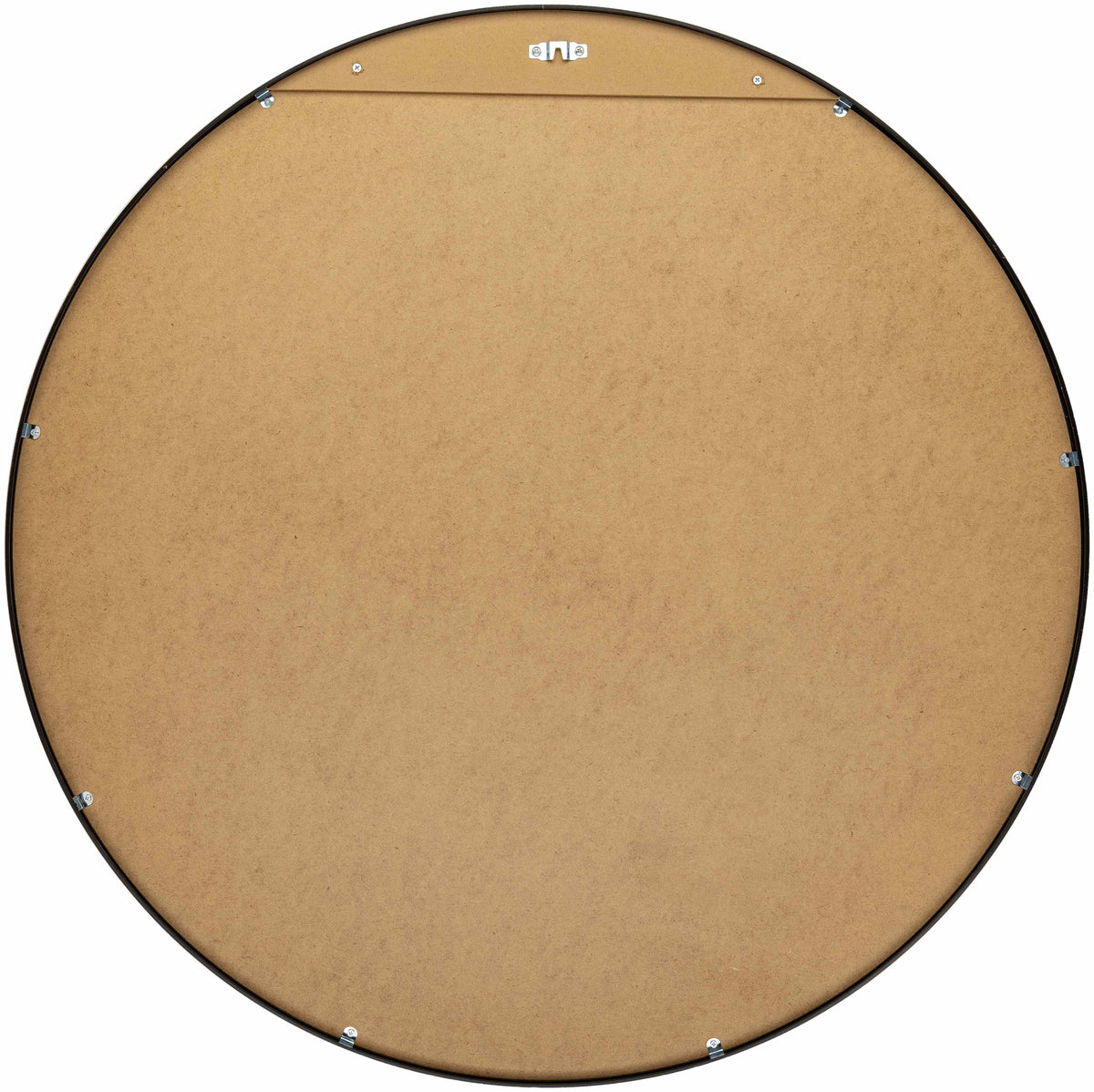 Round Mirror with Black Aluminum Frame