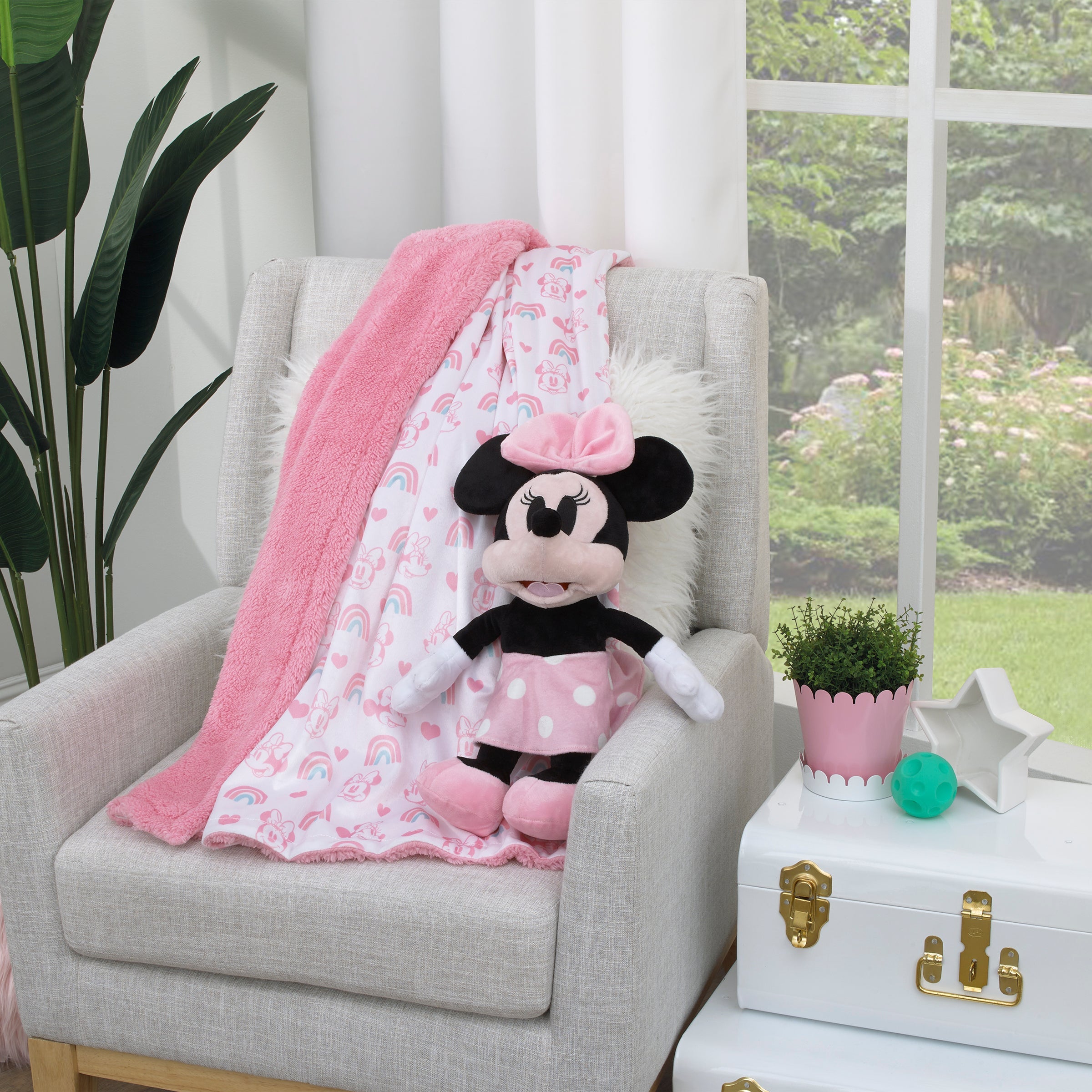 Minnie Mouse Black, White, and Pink Plush