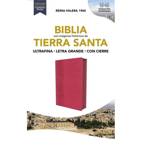 Rvr60, Santa Biblia, Tierra Santa, Letra Grande, Leathersoft, Fucsia, Con Cierre, Palabras de Jesús En Rojo, Comfort Print - Imitation Leather