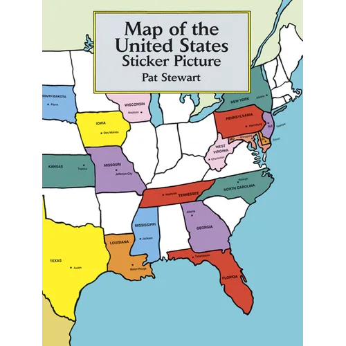 Map of the United States Sticker Picture - Paperback