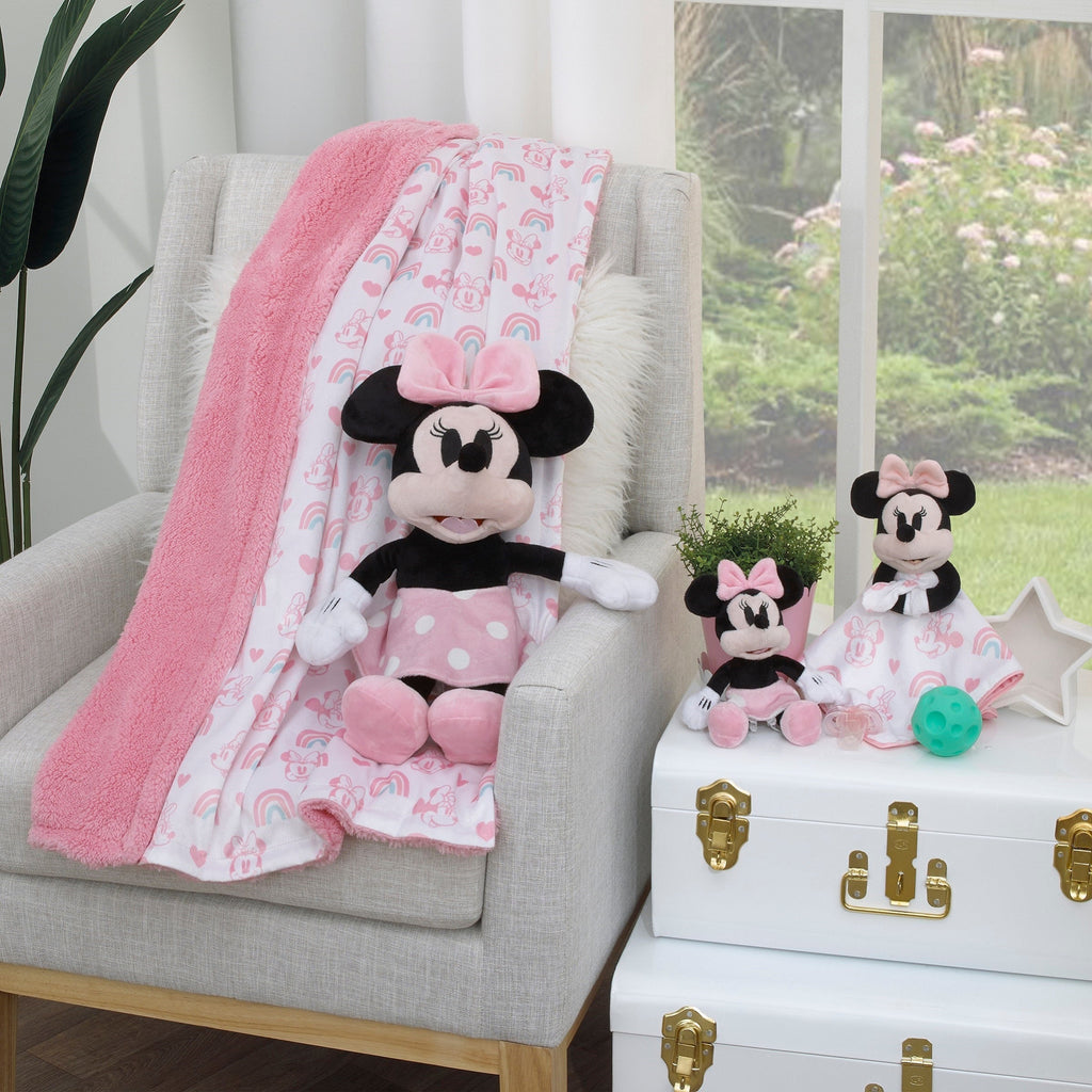 Minnie Mouse Black, White, and Pink Plush