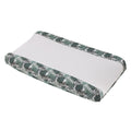 Jungle Paradise Green and Ivory Palm Leaf Super Soft Contoured Changing Pad Cover