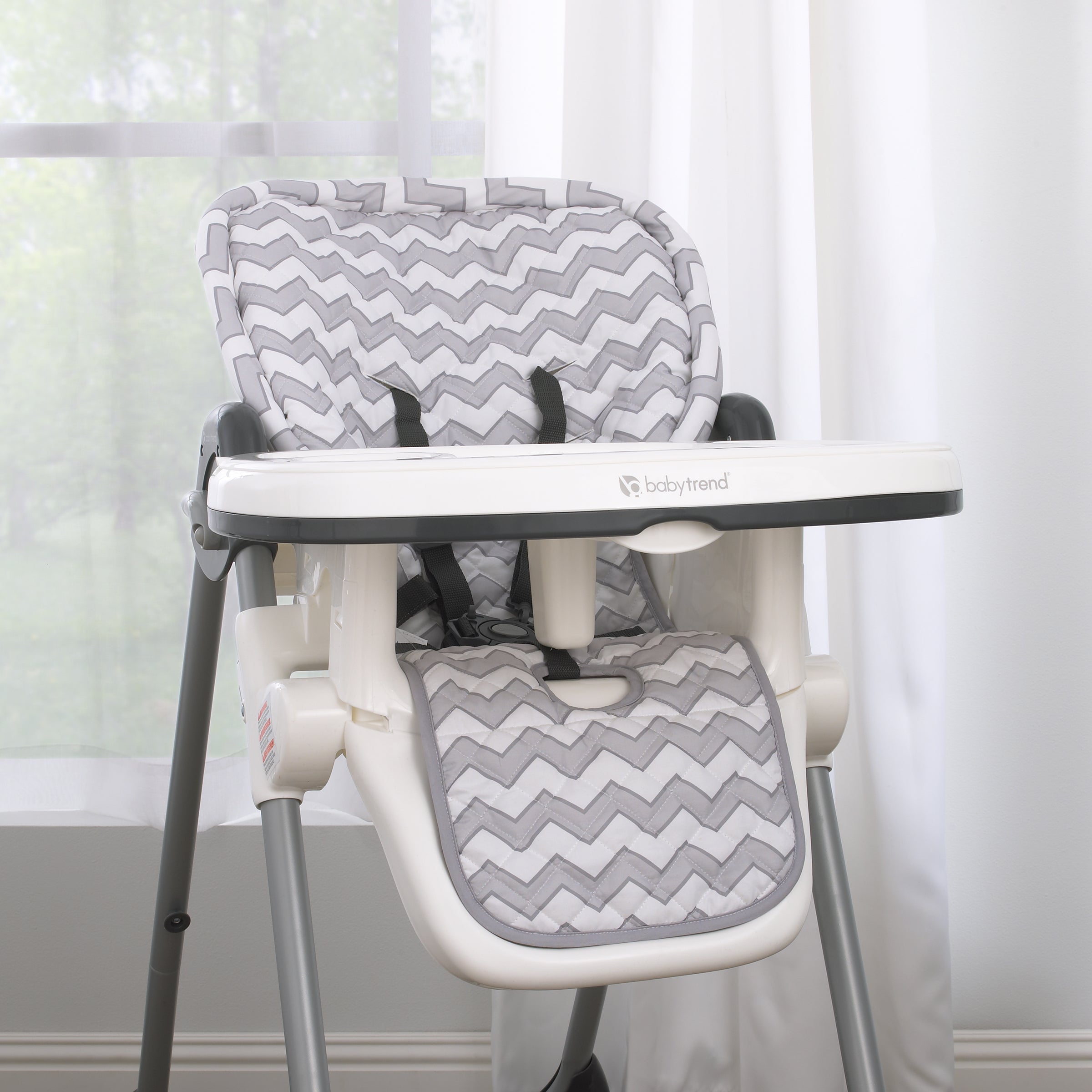 Sumersault Grey and White Chevron High Chair Pad