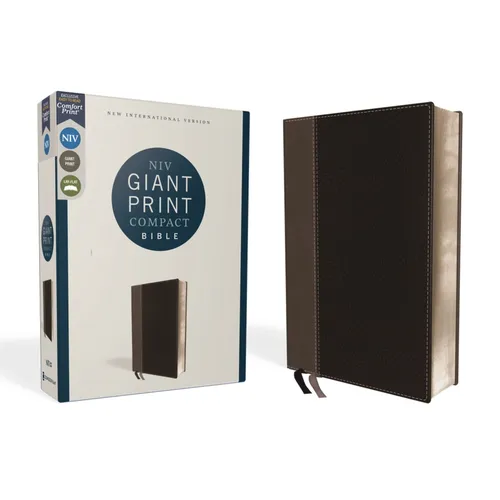 Niv, Giant Print Compact Bible, Leathersoft, Black, Red Letter Edition, Comfort Print - Imitation Leather