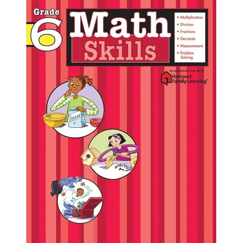 Math Skills: Grade 6 (Flash Kids Harcourt Family Learning) - Paperback