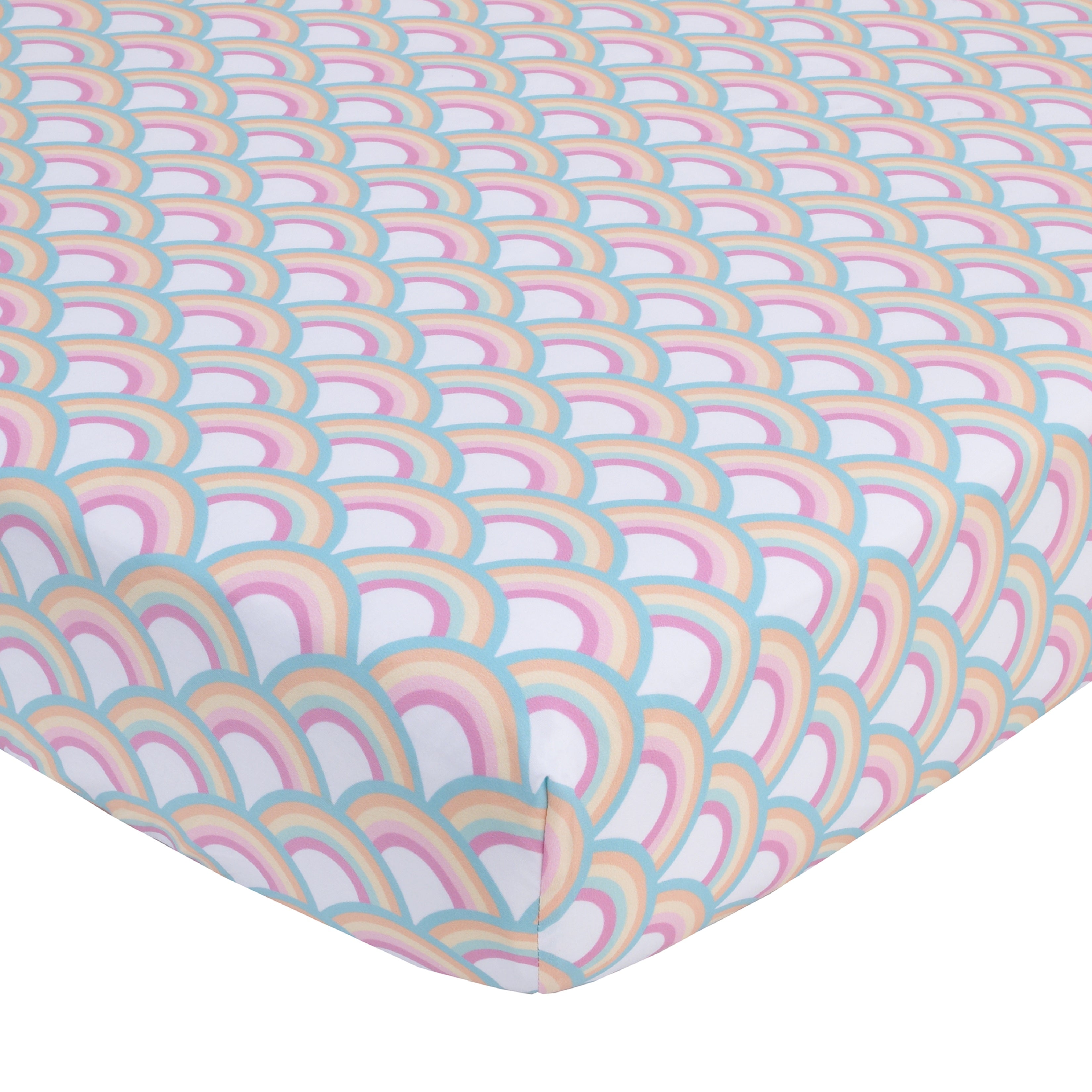 Everything Kids Rainbow Unicorn Pink, White and Rainbows 4 Piece Toddler Bed Set - Comforter, Fitted Bottom Sheet, Flat Top Sheet and Reversible Pillowcase