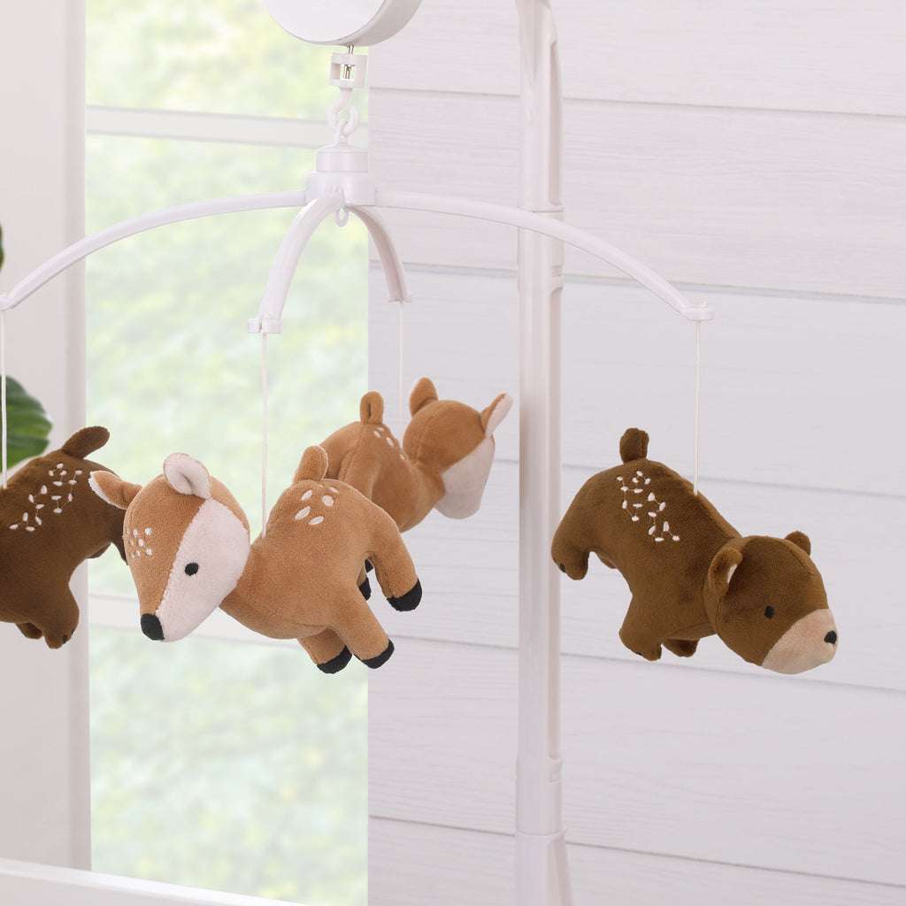 National Park Brown, and Tan Bears, and Deer Plush Musical Mobile