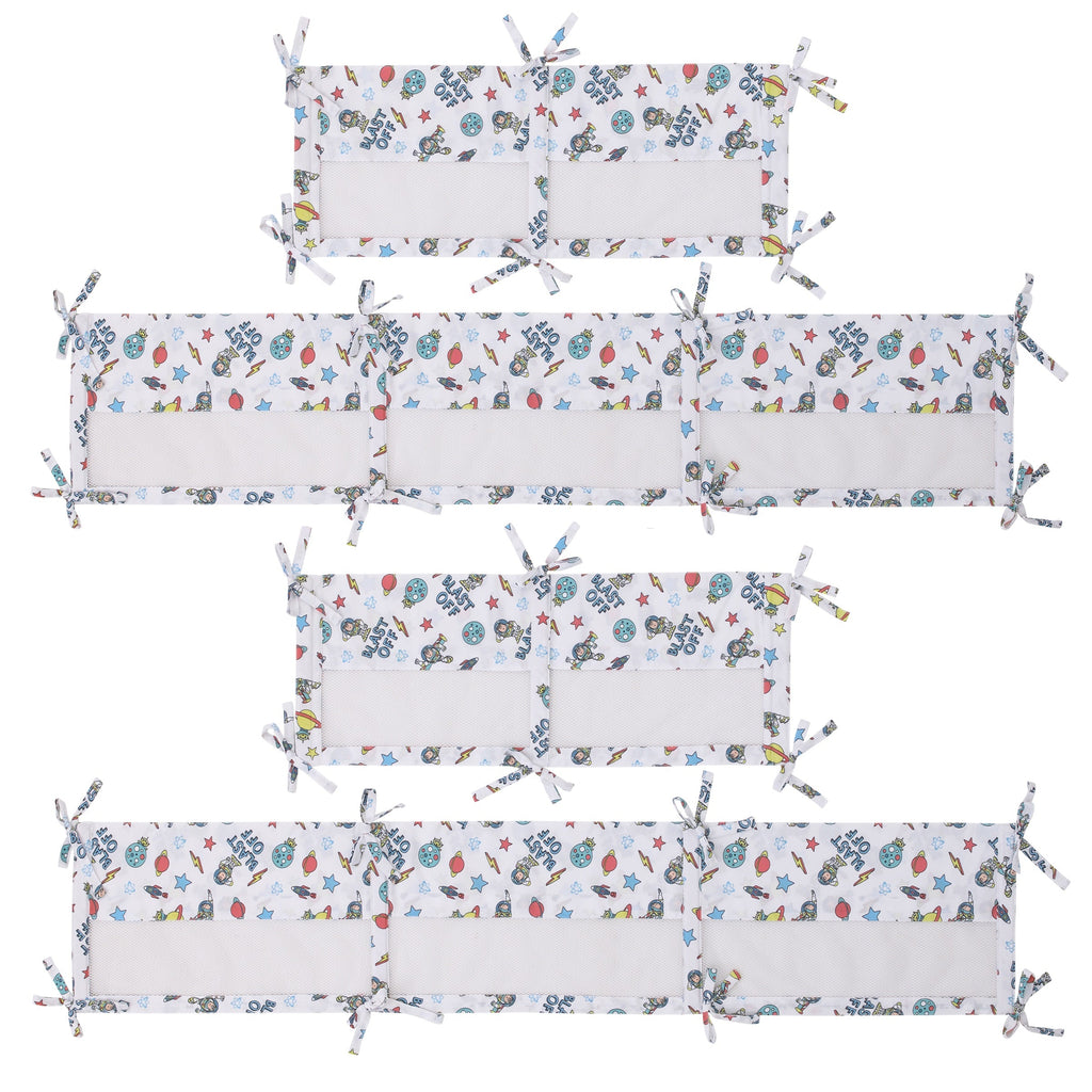 Disney Toy Story Buzz Lightyear Blue, Orange, Green and White Blast-Off Crib Liner