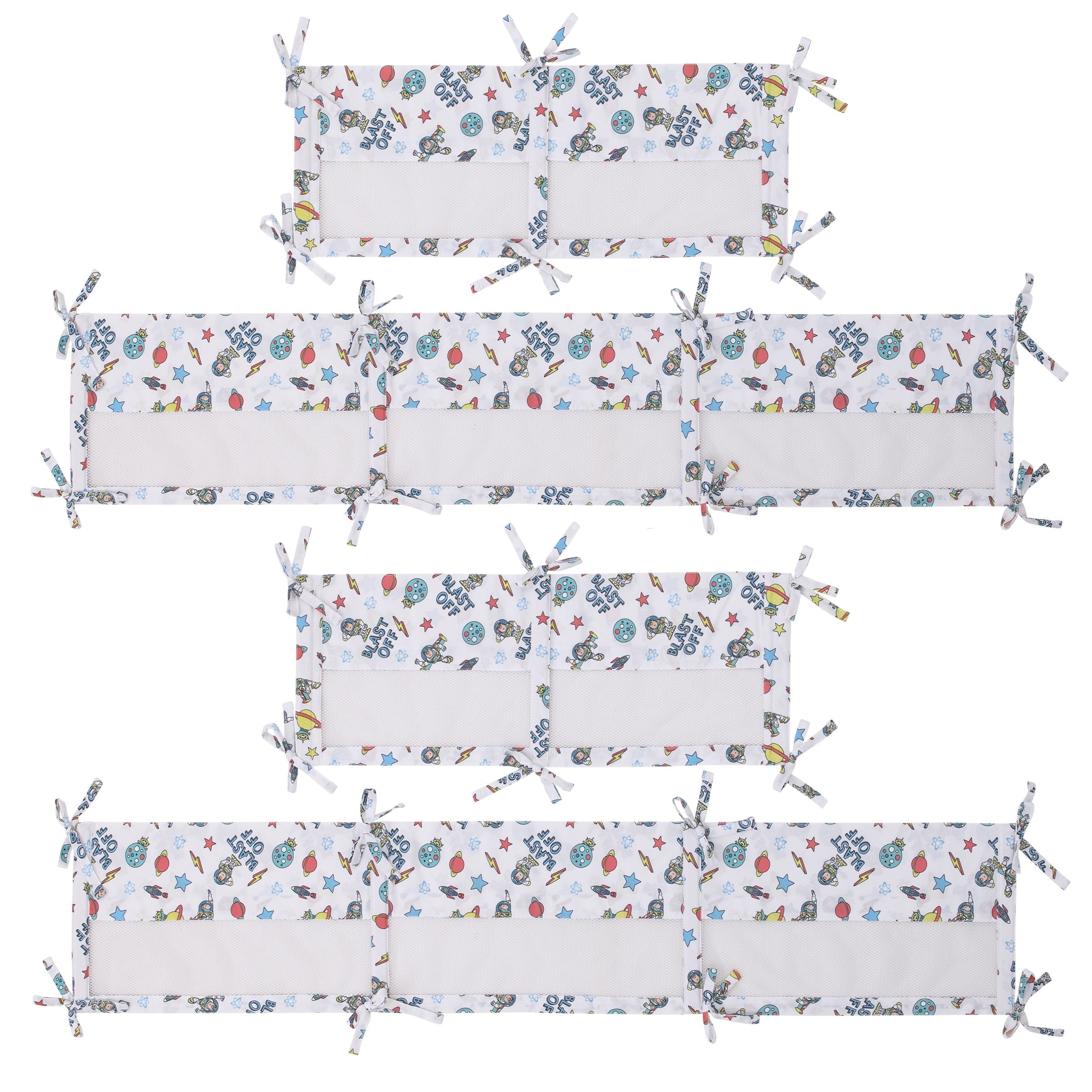 Disney Toy Story Buzz Lightyear Blue, Orange, Green and White Blast-Off Crib Liner