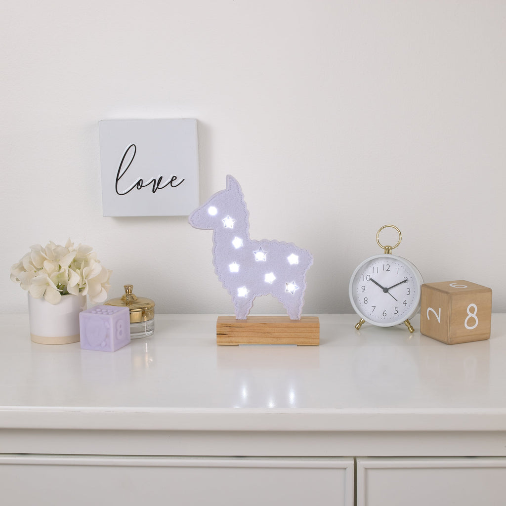 White Llama Lighted Nursery DÃ©cor