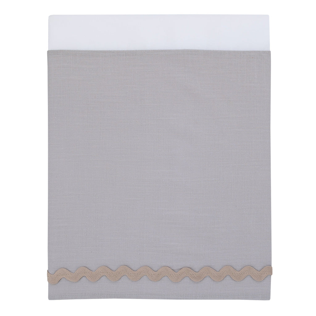 Mama's Little Llama Grey, White and Charcoal 4 Piece Nursery Crib Bedding Set - Comforter, Crib Sheet, Dust Ruffle and Nursery Organizer