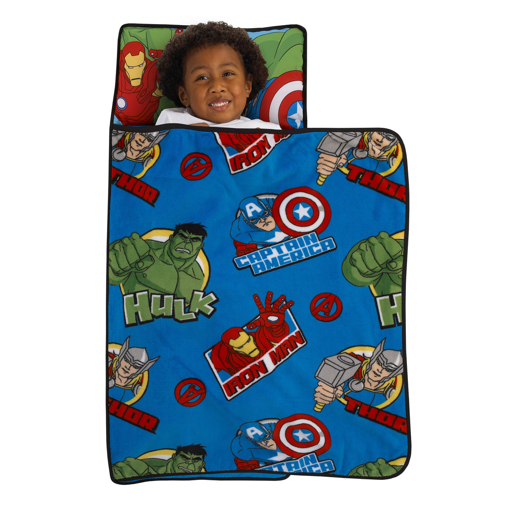 The Avengers I Am A Hero Blue, Green, Red, and Yellow Toddler Nap Mat