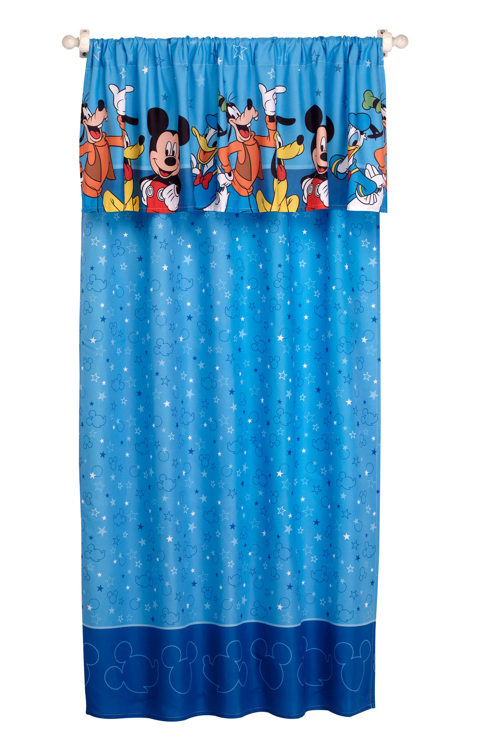 NoJo Disney Mickey Mouse Playground Pals Blue, Navy and White Curtain Panel