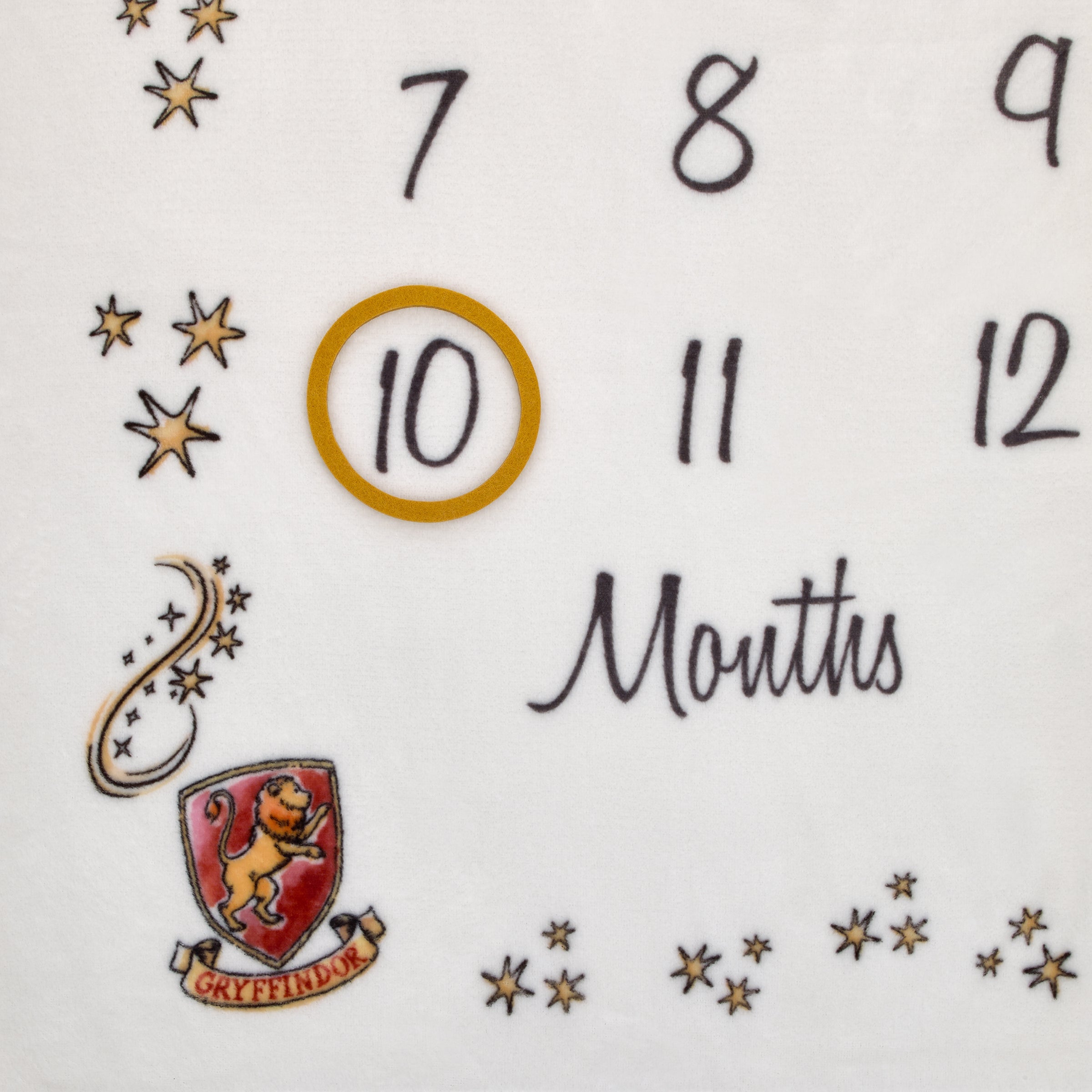 Warner Bros  Harry Potter Magical Moments White and Gold Milestone Baby Blanket
