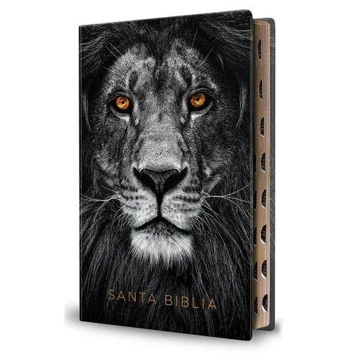 Biblia Reina Valera 1960 Letra Grande. Biblia León Símil Piel Índice / Spanish Bible Rvr 1960 Handy Size Large Print Imitation Leather Lion of Judah - Bonded Leather