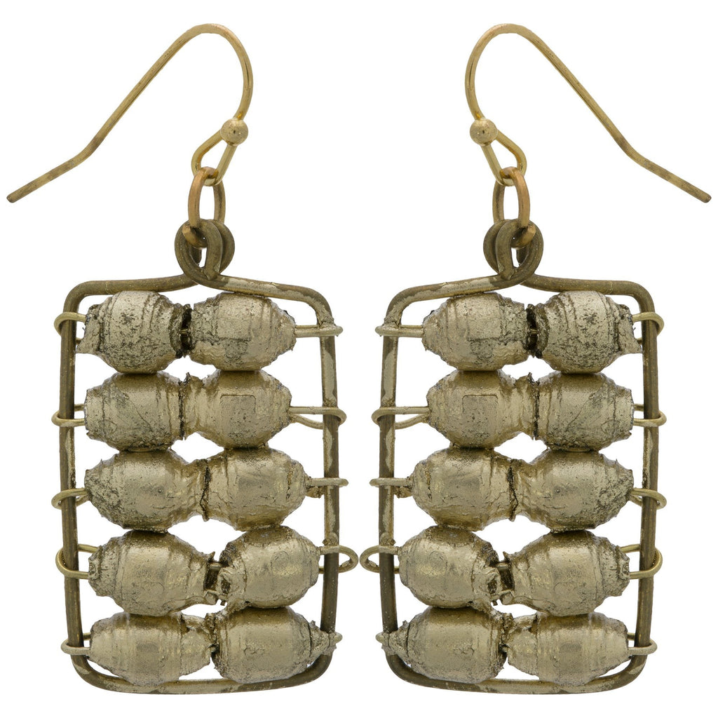 Quazi Golden Abacus Earrings