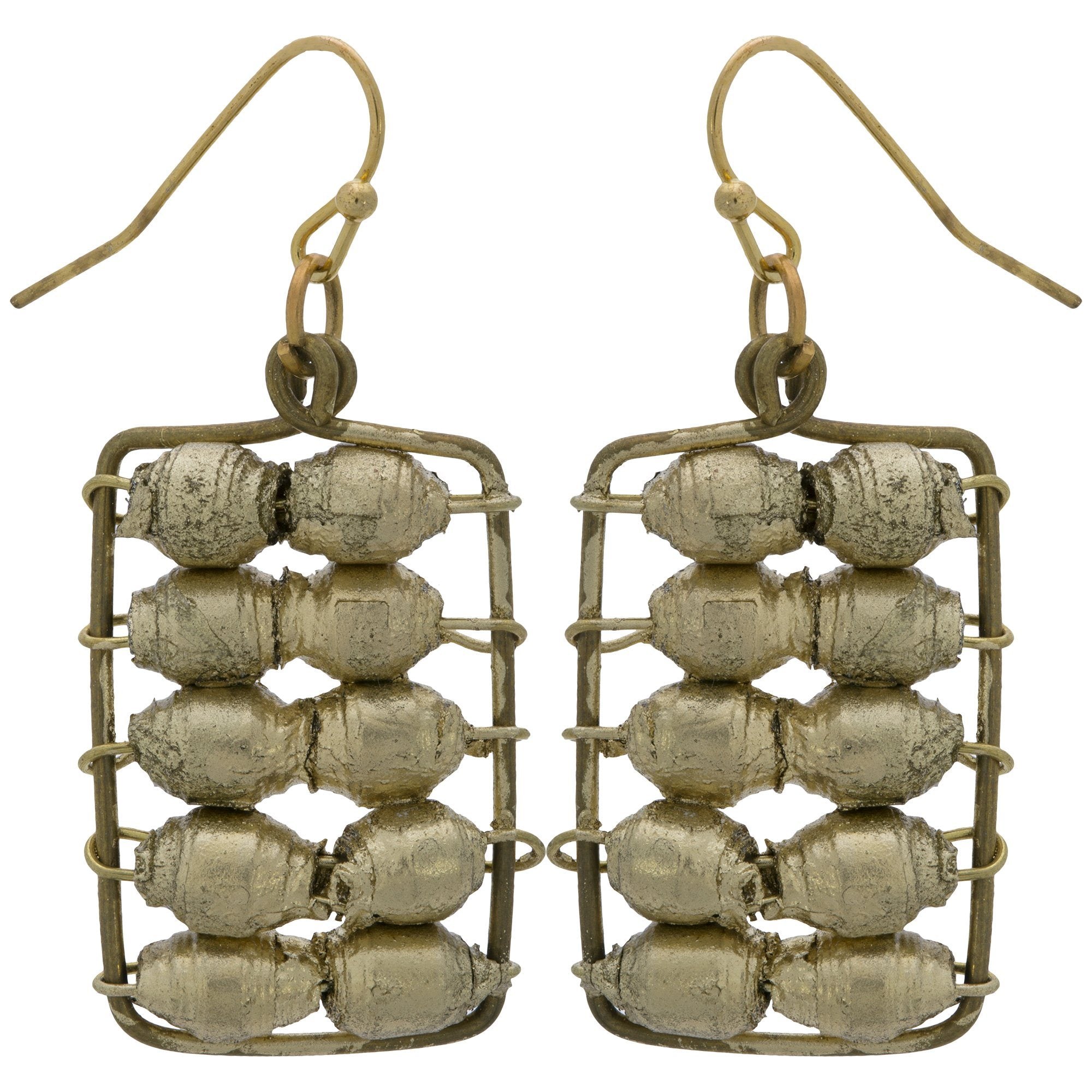 Quazi Golden Abacus Earrings
