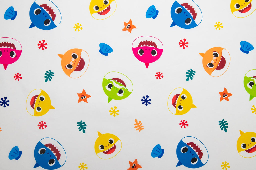 Baby Shark 2 Piece Toddler Sheet Set  - Includes Fitted Sheet and Reversible Pillowcase
