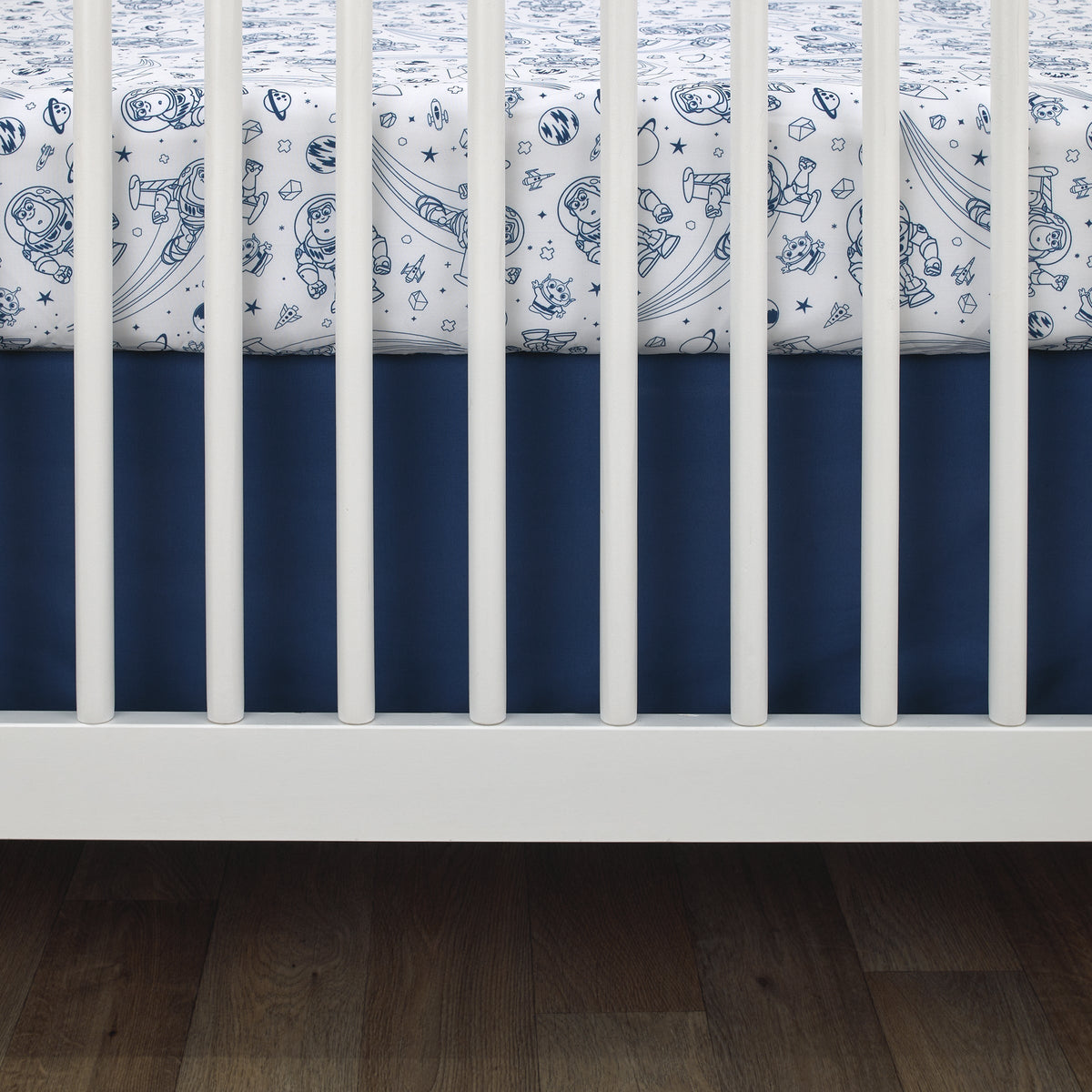 NoJo Disney Toy Story Outta This World Blue and White Nursery Fitted Crib Sheet