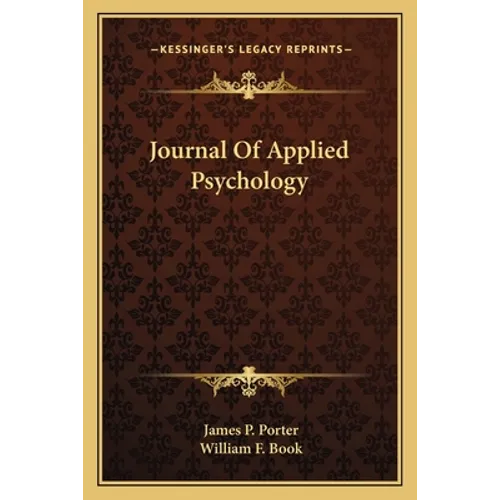 Journal Of Applied Psychology - Paperback