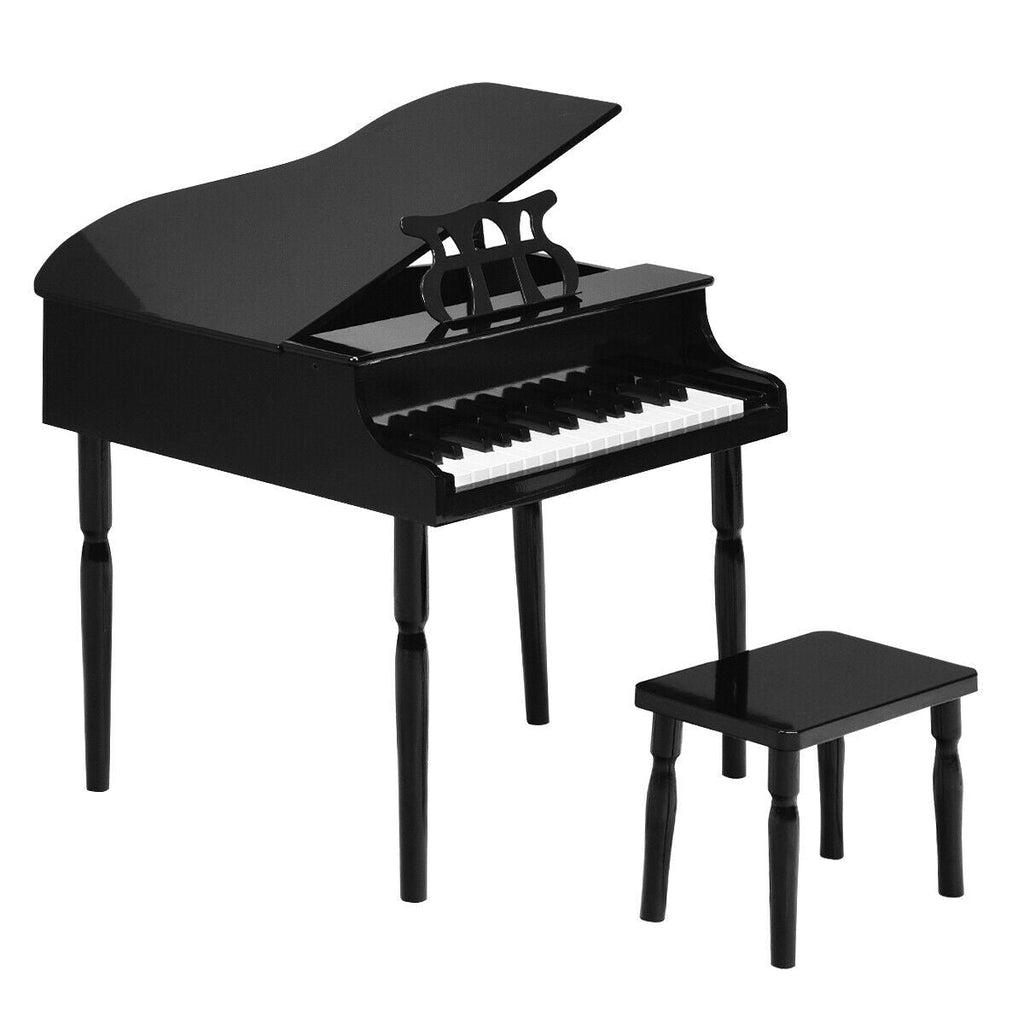 30-Key Wood Toy Kids Grand Piano with Bench