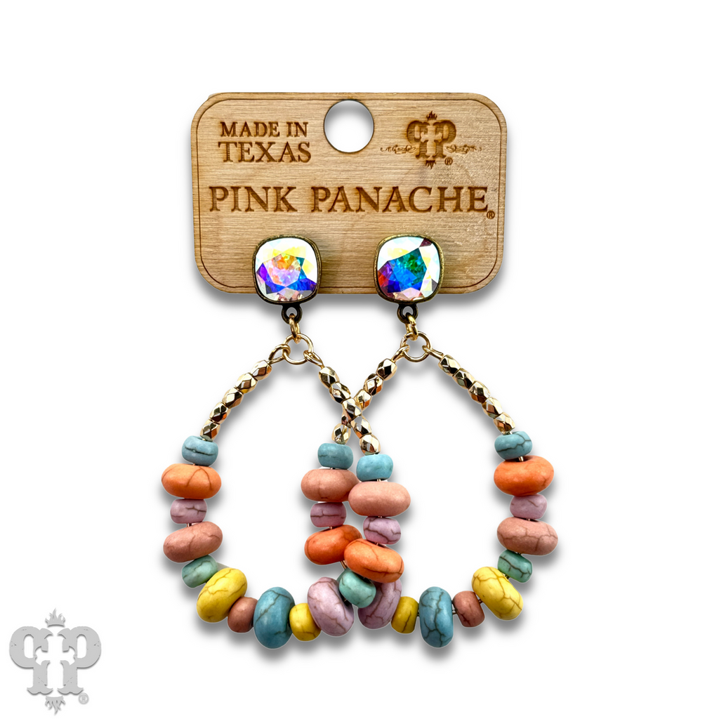 Pastel multi-color teardrop with crystals from Swarovski®, last call