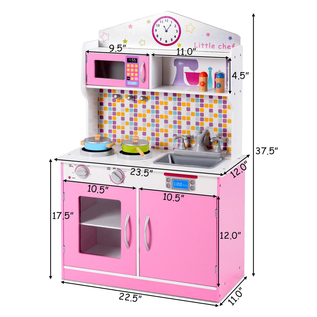 Kids Wooden Pretend Cooking Playset Cookware
