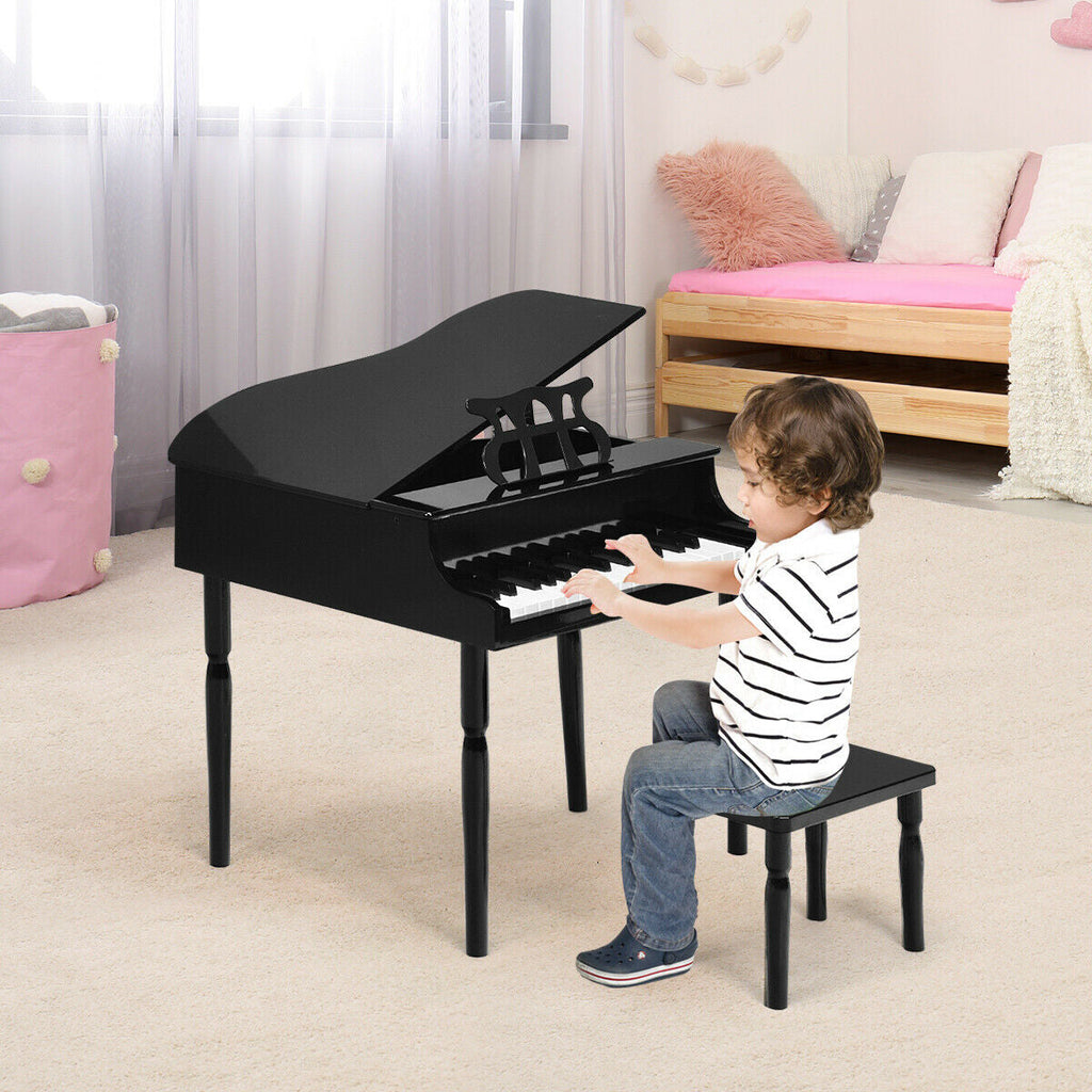 30-Key Wood Toy Kids Grand Piano with Bench